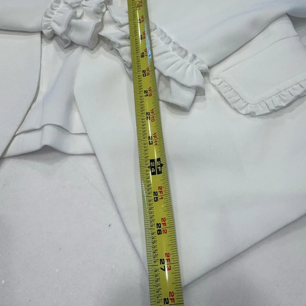 Club Monaco White Ruffle Blazer - Picture 11 of 14